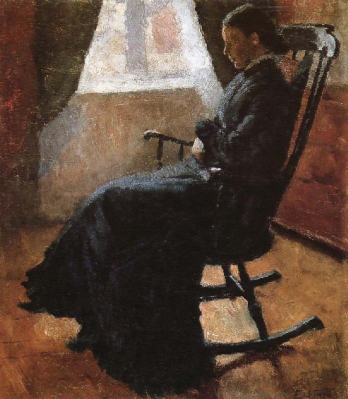 Edvard Munch Aunt sitting  in the rocking chair